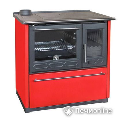 Отопительная печь Plamen 850 Glas красная труба слева в Костроме