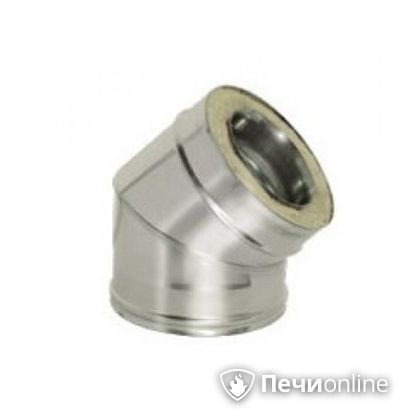 Дымоход Дымок Колено 45° с изоляцией 0,8 мм. OТFR45 200/280 в Костроме