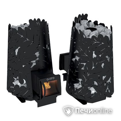 Дровяная печь-каменка GrillD Dubravo 180 long black в Костроме