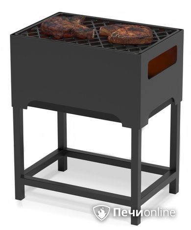 Мангал Везувий Турист №1 с чугунной решеткой "СТЕЙК" на подставке в Костроме