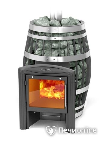 Дровяная банная печь TMF Саяны XXL 2015 Inox Витра с закрытой каменкой и теплообменником в Костроме