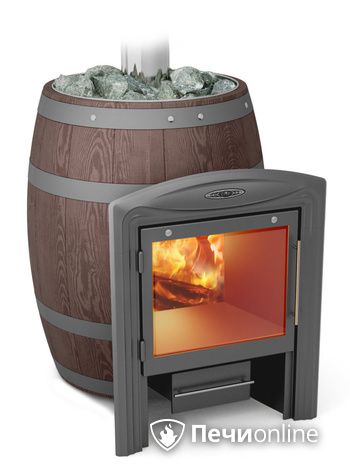 Дровяная банная печь TMF Вариата Inox Витра Баррель палисандр в Костроме