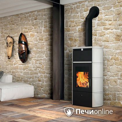 Печь-камин Edilkamin Flamma 24 kw V.A. Bianco Panna с Т/О в Костроме