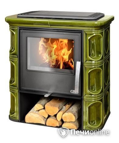 Печь-камин ABX Florencie, зеленая в Костроме