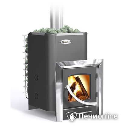 Дровяная банная печь Ермак 12ПС с панорамным стеклом в Костроме