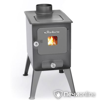 Печь-буржуйка Ермак садовая со стальной плитой со стеклом в Костроме