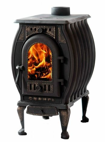 Отопительно-варочная печь Сибирь  чугунная "Сибирь-8" со стеклом в Костроме