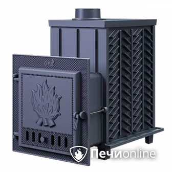 Дровяная банная печь Гефест ЗК-30 чугунная дверца закрытая каменка в Костроме