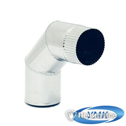 Дымоход УМК Отвод 90° D100 0.5мм нержавейка в Костроме