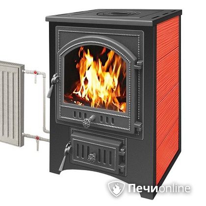 Печь-камин Везувий ПК-01(205) с теплообменником красный в Костроме