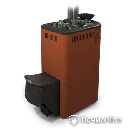 Дровяная банная печь TMF Гейзер XXL 2017 Inox дверь антрацит закрытая каменка терракота в Костроме