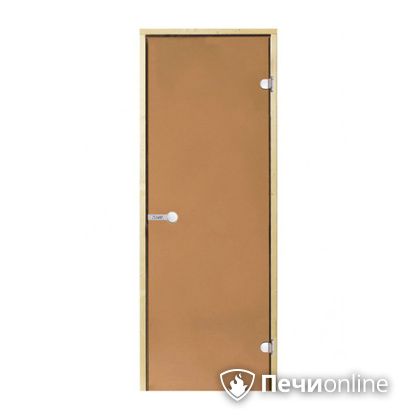 Дверь для бани Harvia Стеклянная дверь для сауны 7/19 коробка сосна бронза  D71901М в Костроме