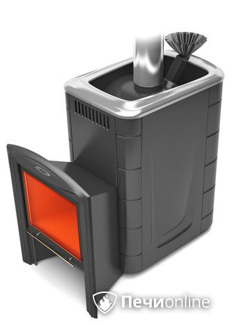 Дровяная банная печь TMF Гейзер Супер Inox Витра ЗК антрацит в Костроме